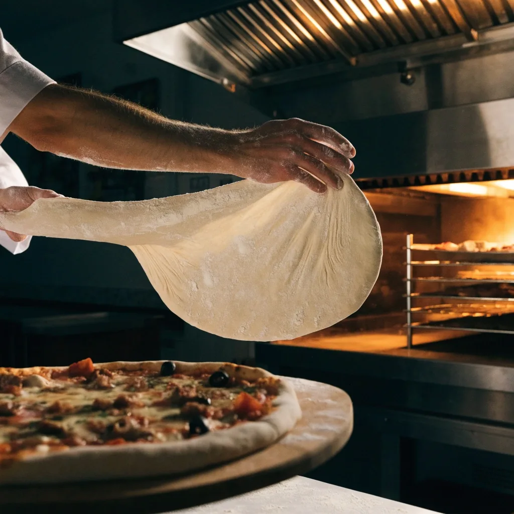 Pizzas ready for pickup at the neighborhood counter